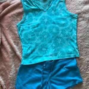 Women's Blue Tie-Dye Sleepwear Set